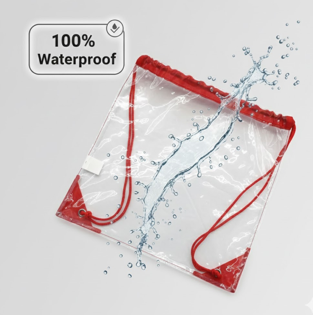 Clear Waterproof Stadium Bag for Gym and Travel – detail view