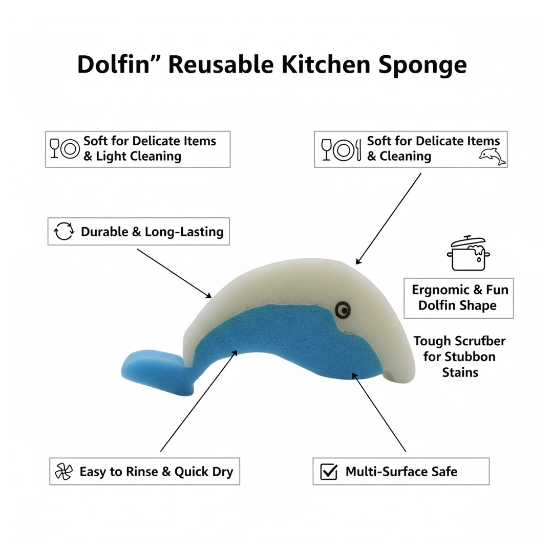 Reusable Kitchen Sponge – Eco-Friendly Multi-Surface – close-up