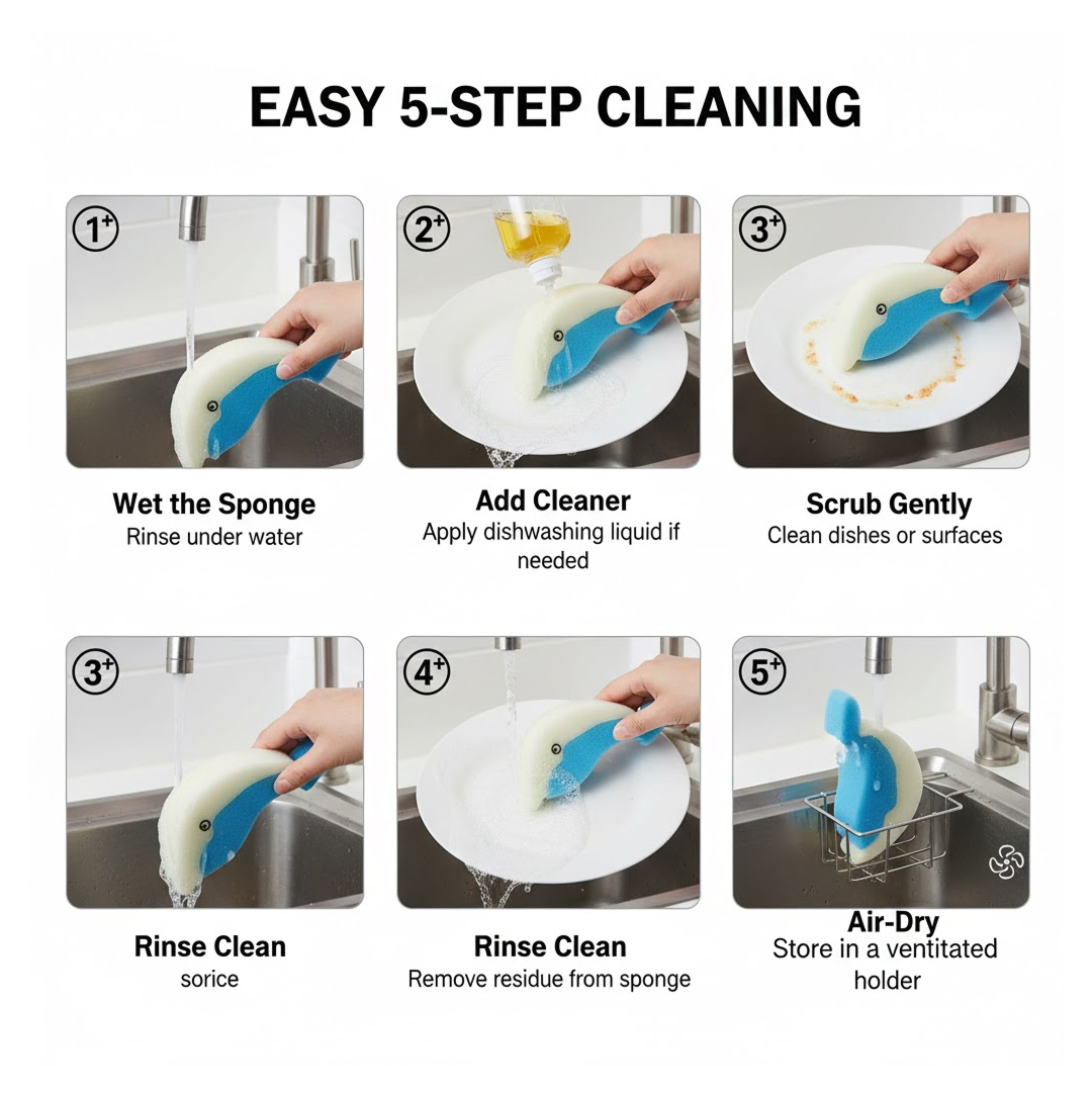 Reusable Kitchen Sponge – Eco-Friendly Multi-Surface – detail view