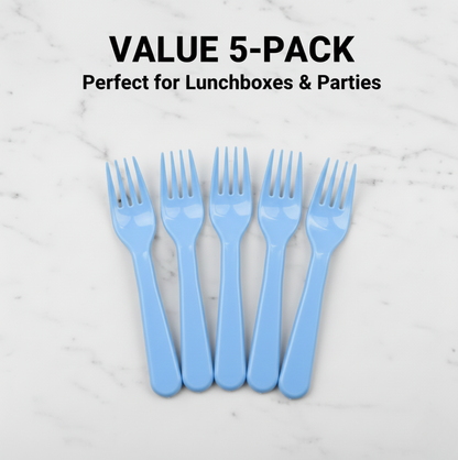 Reusable Plastic Forks – 5-Piece Heavy Duty set – detail view