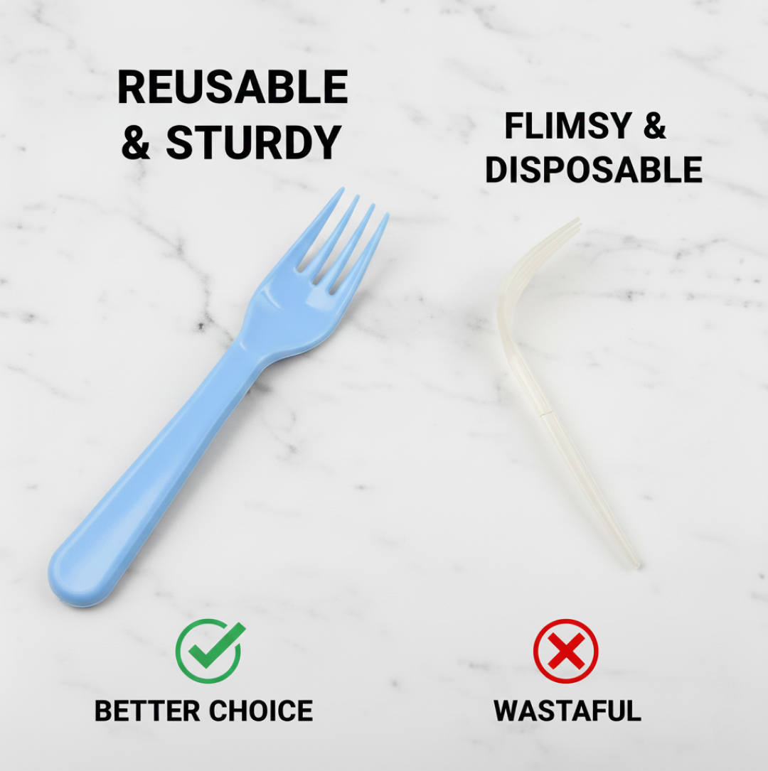 Reusable Plastic Forks – 5-Piece Heavy Duty set – view 7