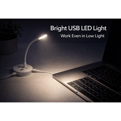 Portable USB Fan, Light & 3-Port Hub Combo for Laptops – alternate view