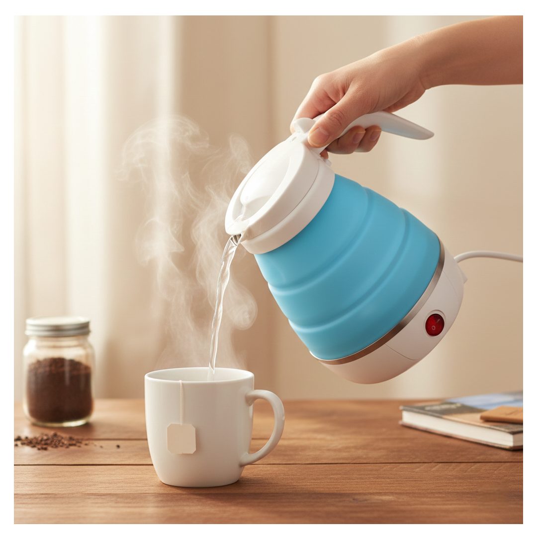 Foldable Electric Kettle – Portable 0.6L Travel Boiler – alternate view