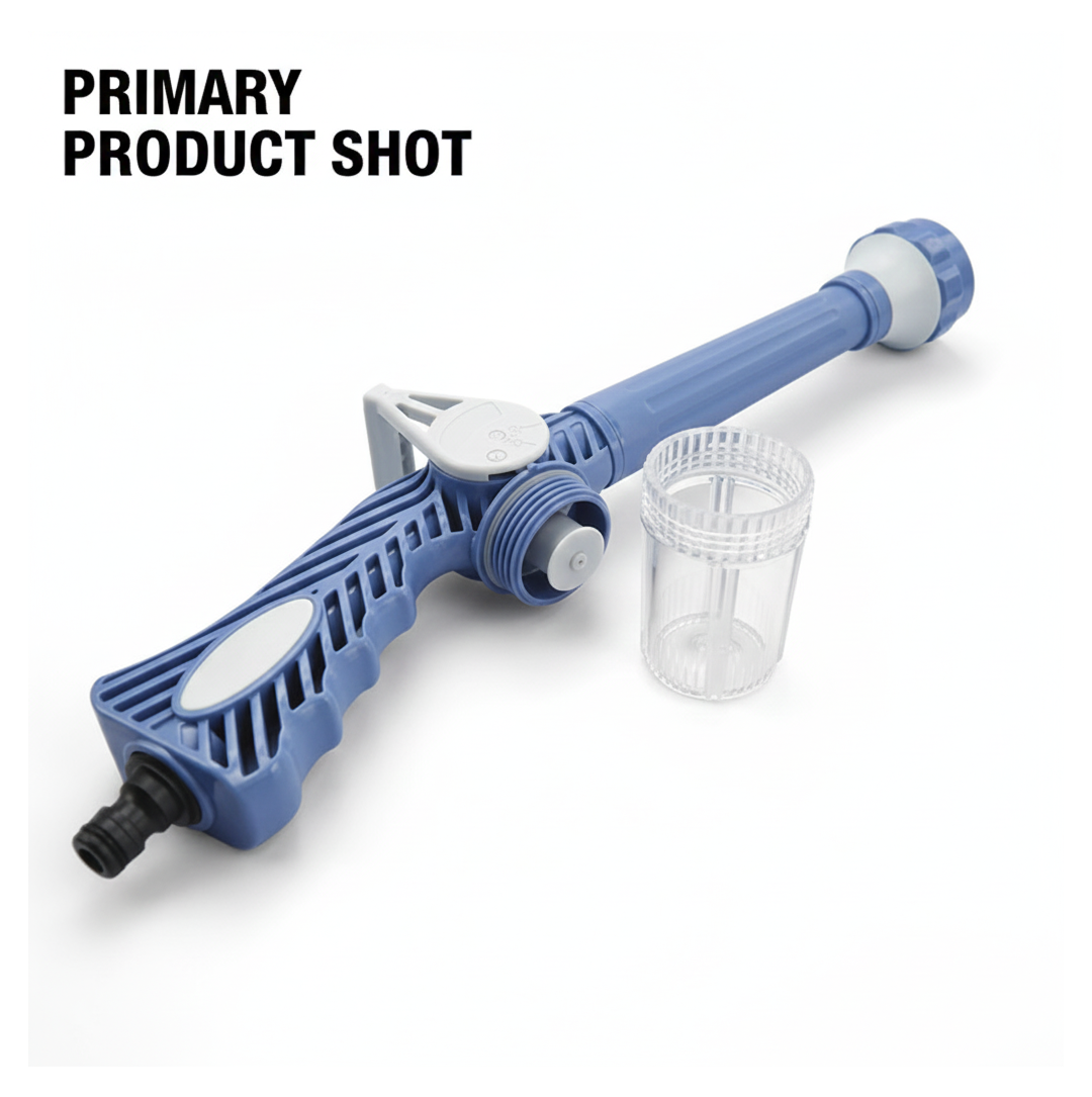 Water Spray Gun – 8-in-1 with Soap Dispenser – side view