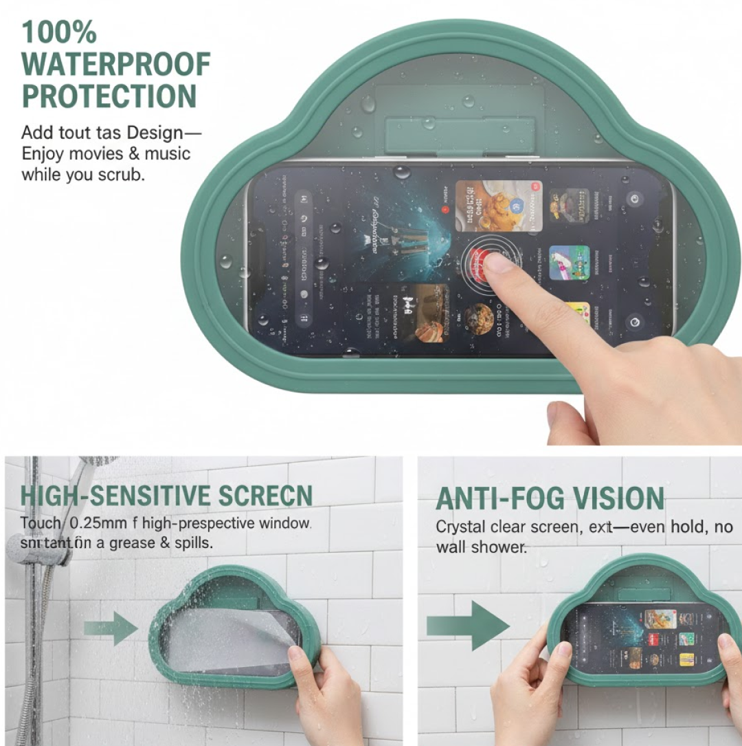Waterproof Mobile Stand – 360° Rotation & Shower Mount – close-up