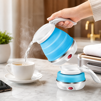Foldable Electric Kettle – Portable 0.6L Travel Boiler