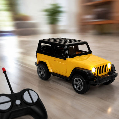 RC jeep toy in action with children playing