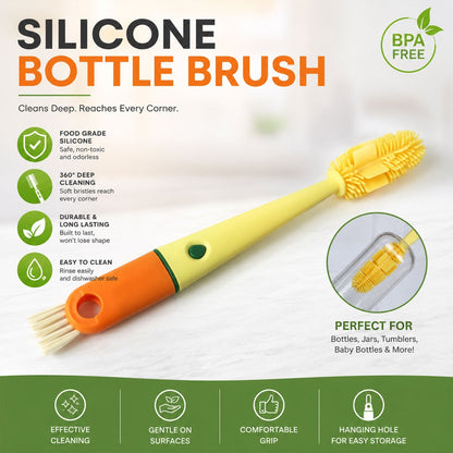 4 in 1 Silicone Bottle Cleaning Brush – Hygienic & Reusable – side view