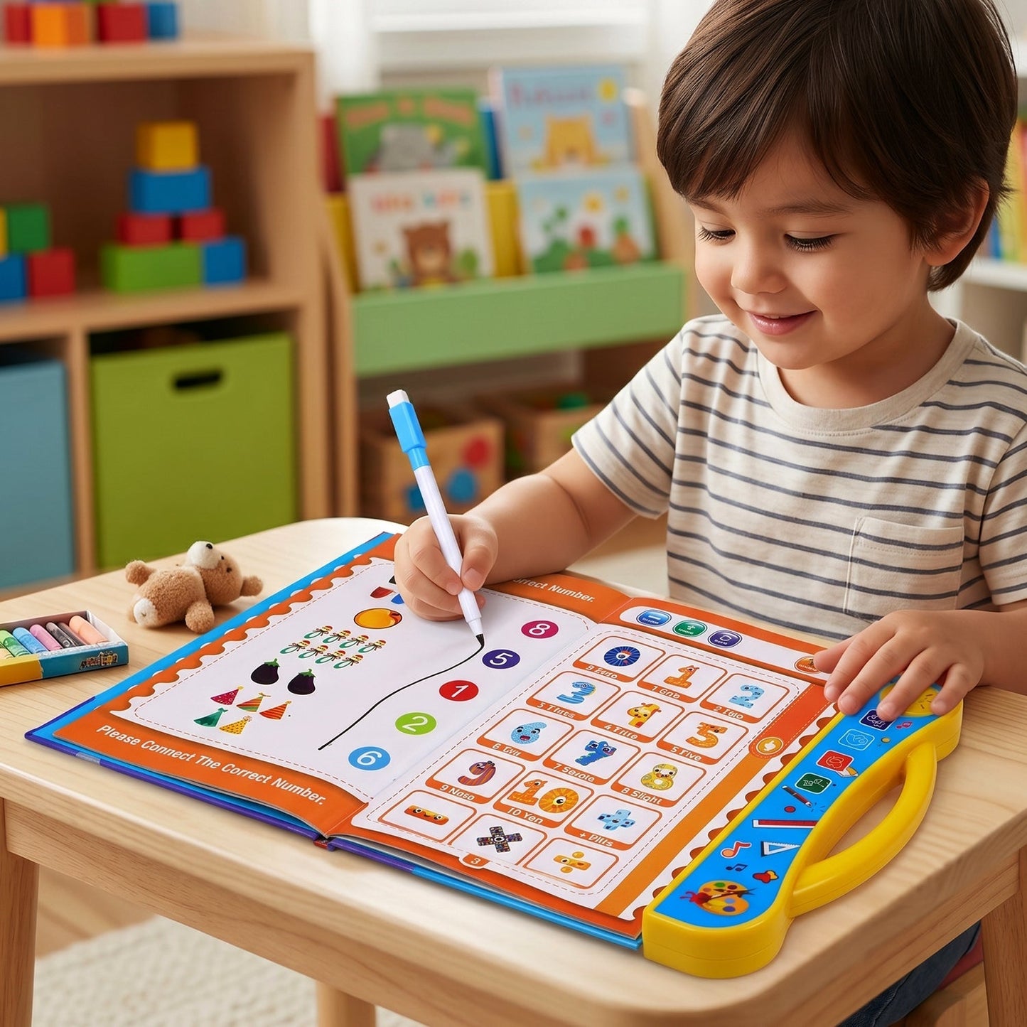 Kids engaging with the learning sound book educational toy