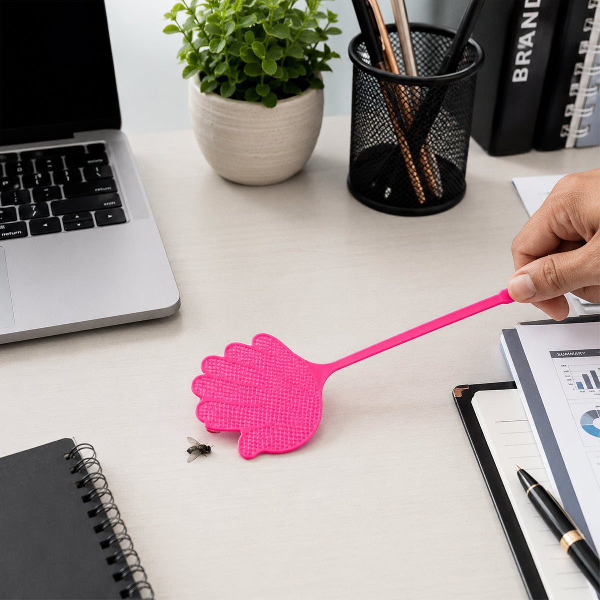 Colourful Long Handle Plastic Fly Swatter for Home Kitchen – view 8