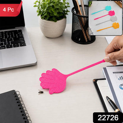 Colourful Long Handle Plastic Fly Swatter for Home Kitchen – side view