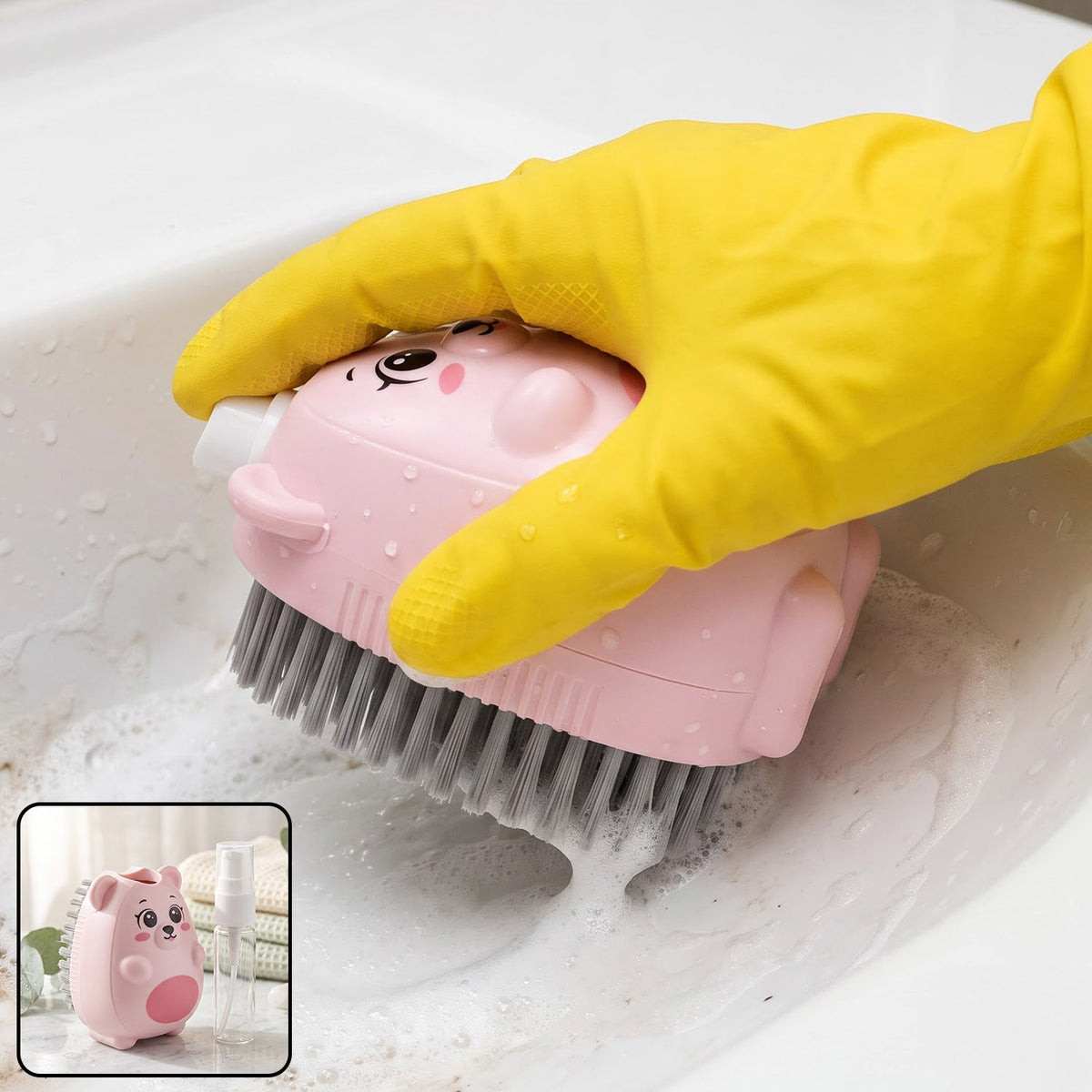 2 in 1 Plastic Soap Dispenser Cleaning Brush
