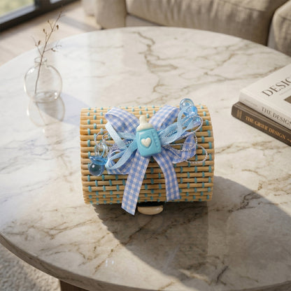 Decorative bamboo storage basket ideal for candy and chocolates
