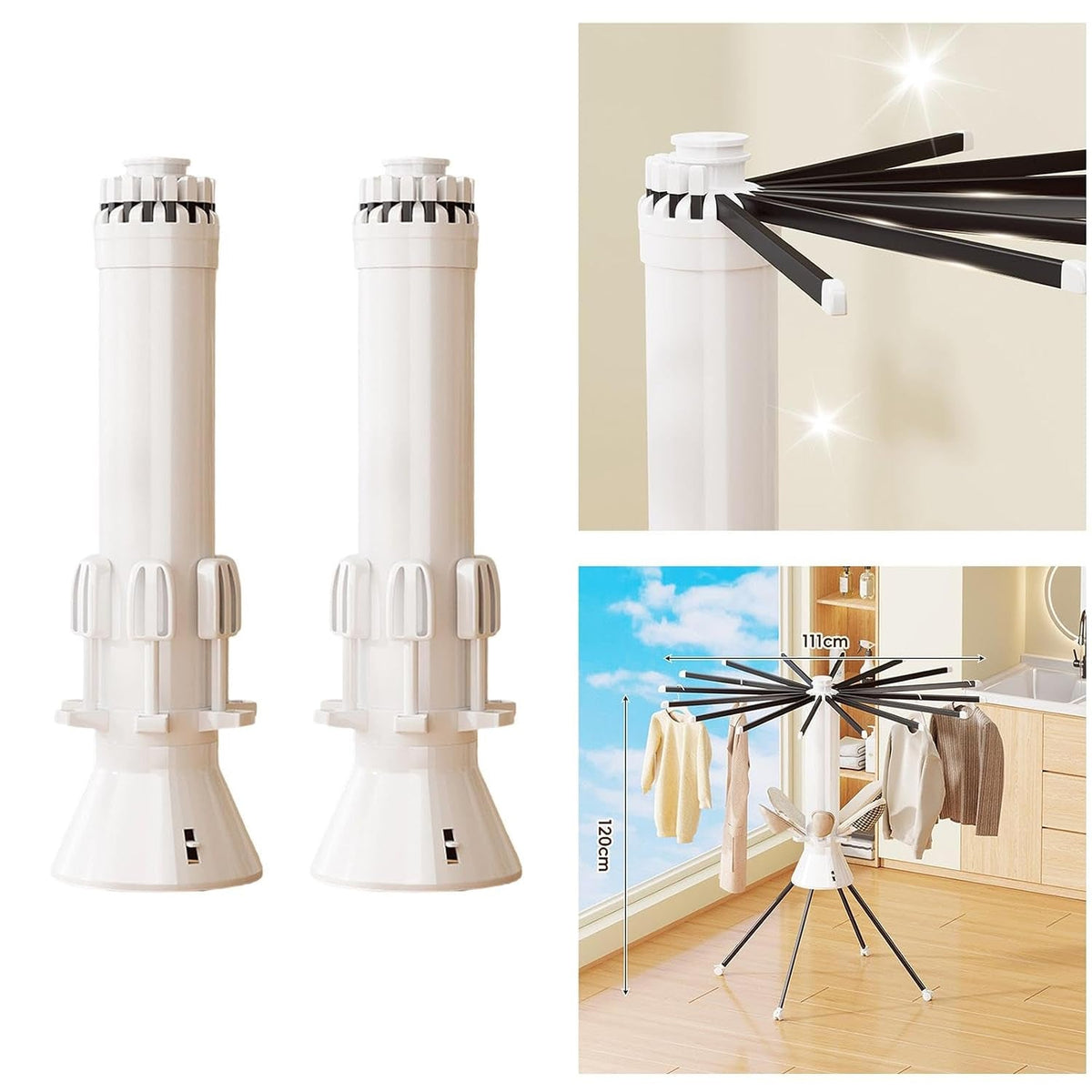 Octopus Folding Clothes Drying Hanger with Rotating Multi – view 6