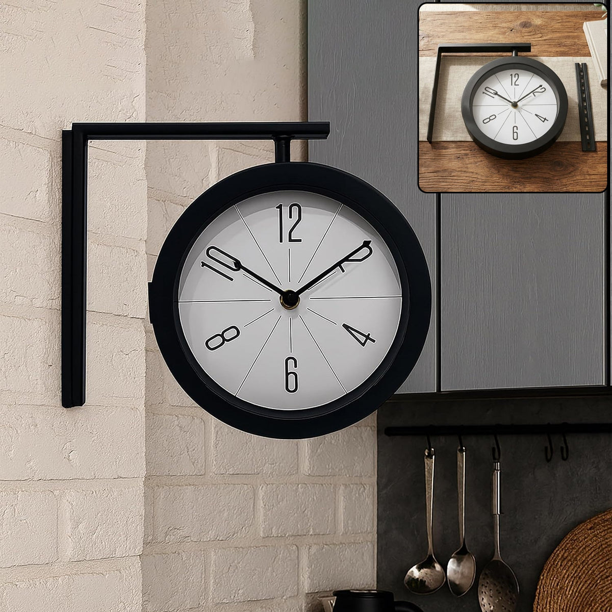 2 in 1 Modern Round Double Sided Railway Station, Vintage – detail view
