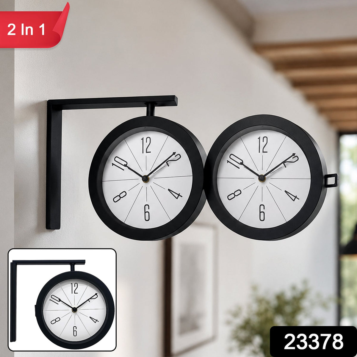 2 in 1 Modern Round Double Sided Railway Station, Vintage – side view