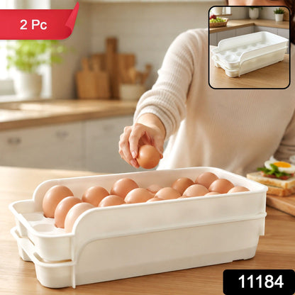 Egg Storage Tray – Space-Saving and Durable Refrigerator – side view