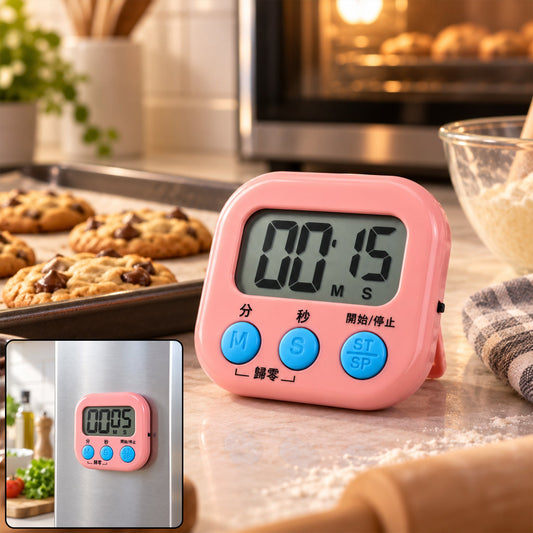 Digital Kitchen Timer with LCD Display Magnetic Back