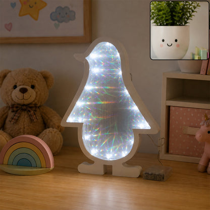 3D LED Penguin Decorative Infinity Mirror Light