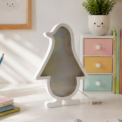3D LED Penguin Decorative Infinity Mirror Light – detail view