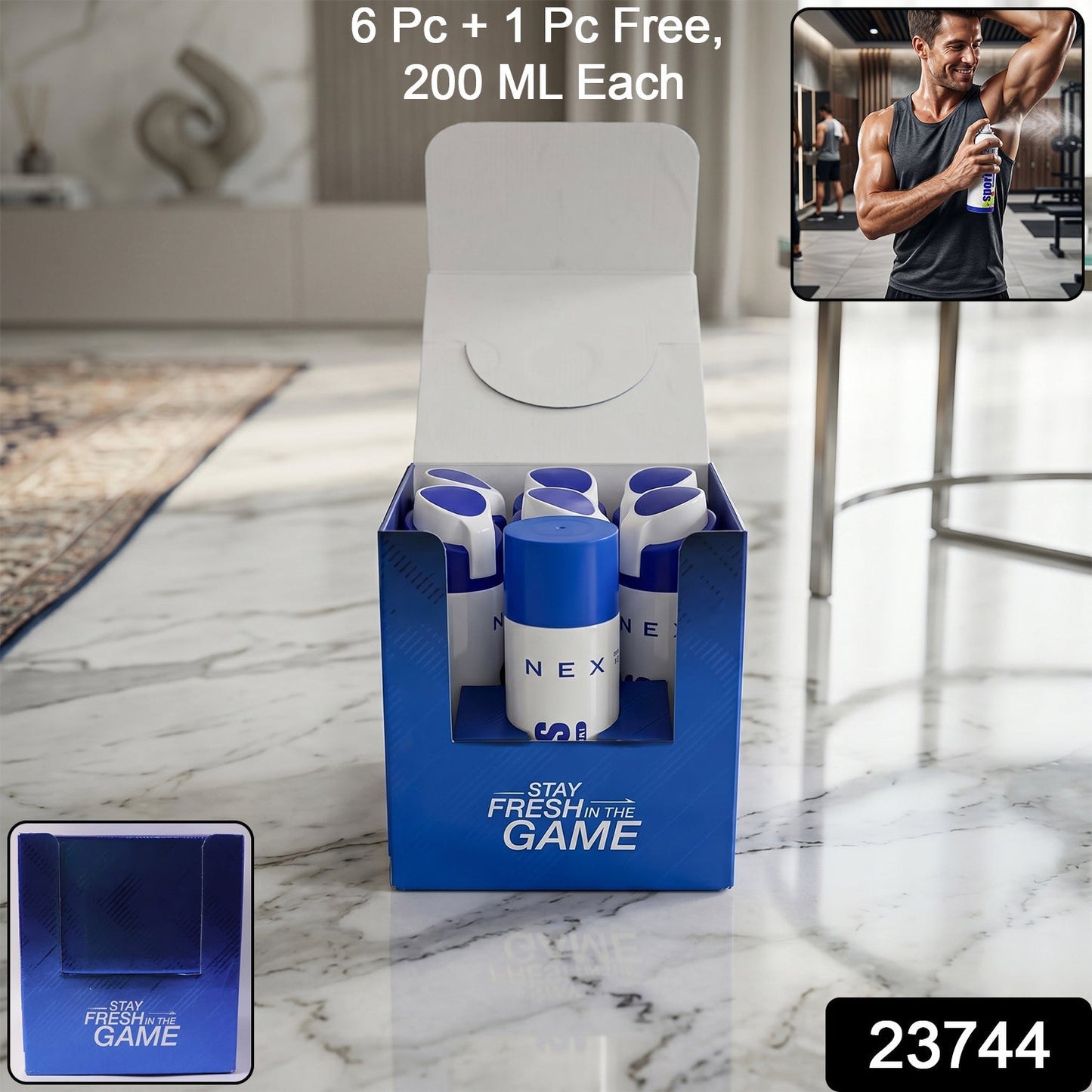 Pack of 6 Nex body spray deodorants with free 1 can
