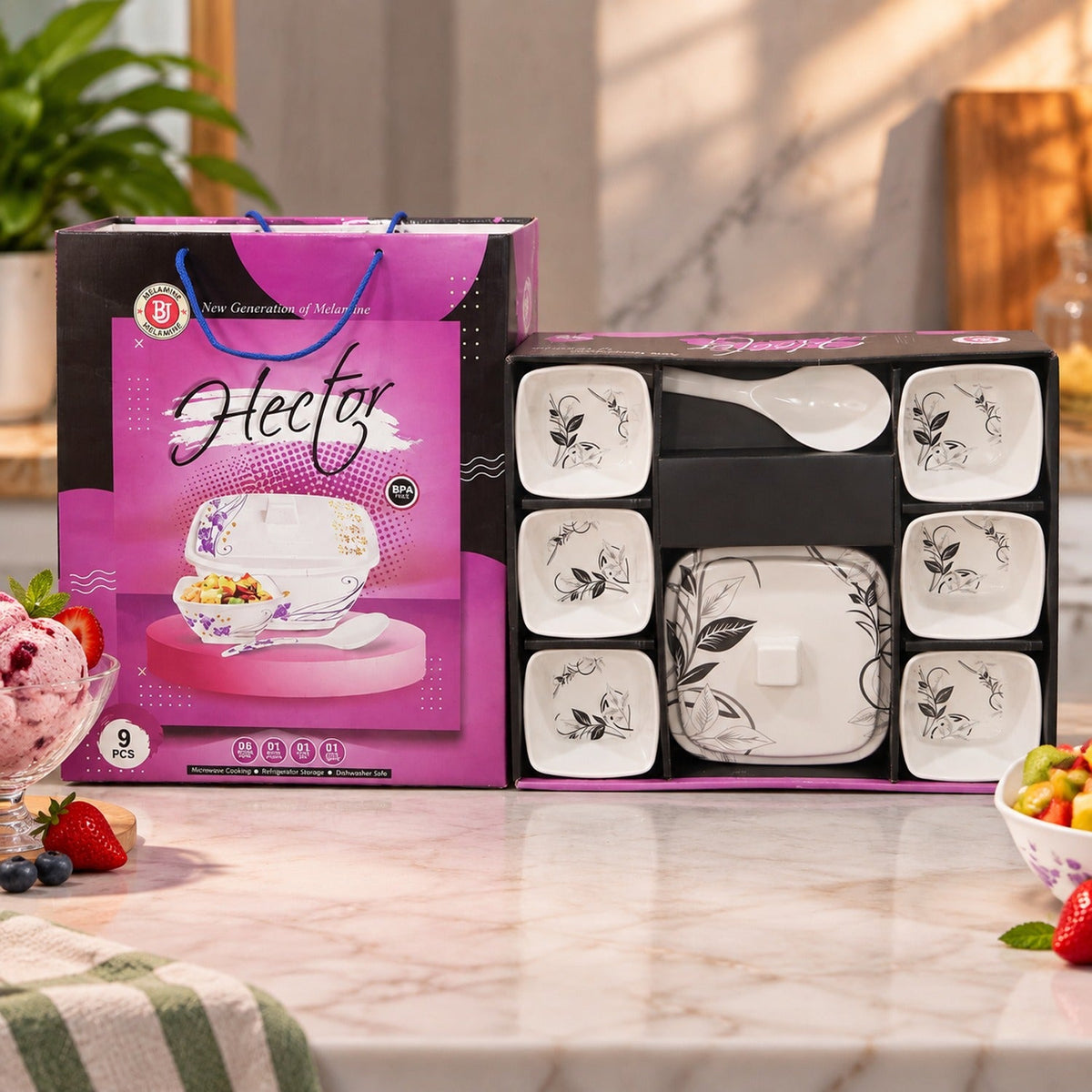 Plastic Dinner set – 9-Piece Lightweight & Durable