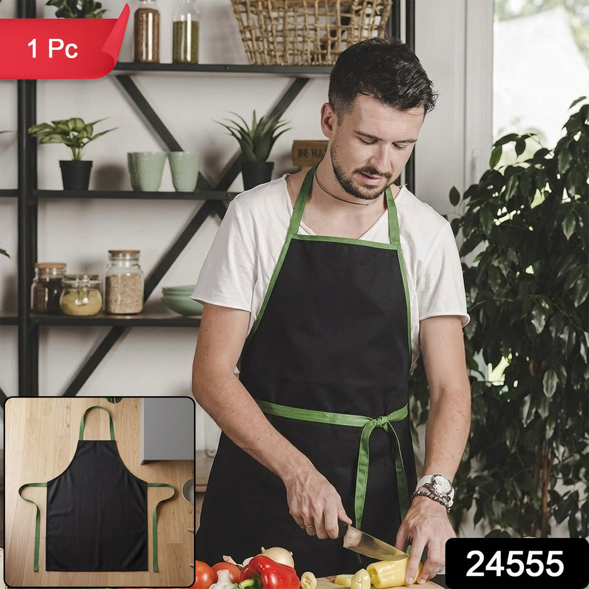 Adjustable Kitchen Cooking Apron for Chefs, Baking – side view
