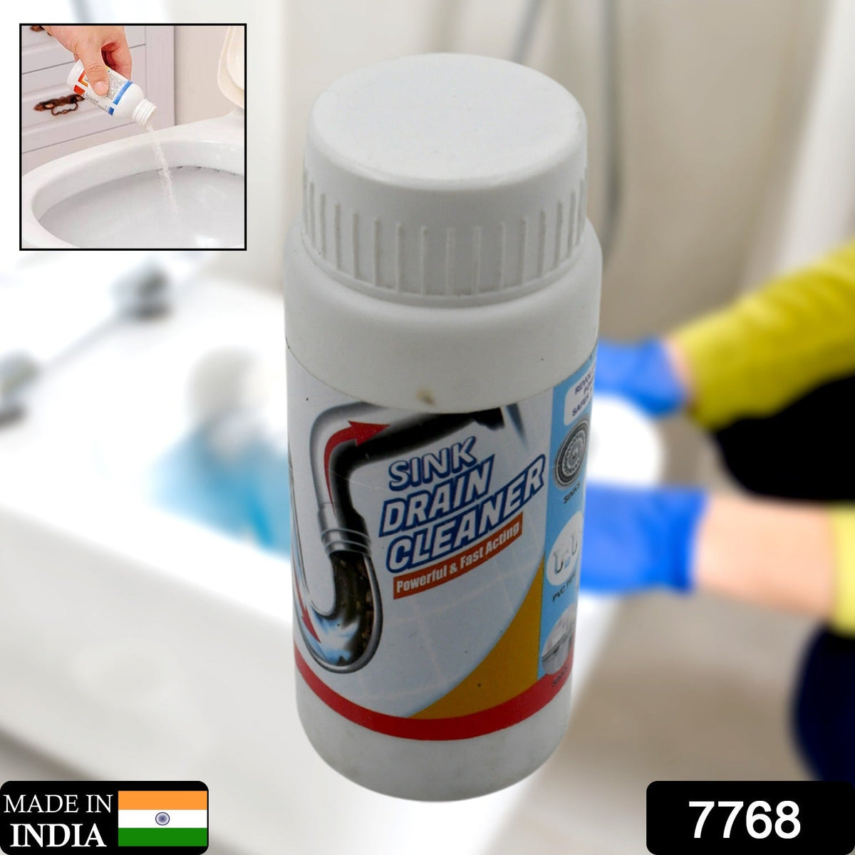 Sink Drain Cleaner – Powerful Clog Remover Powder – side view