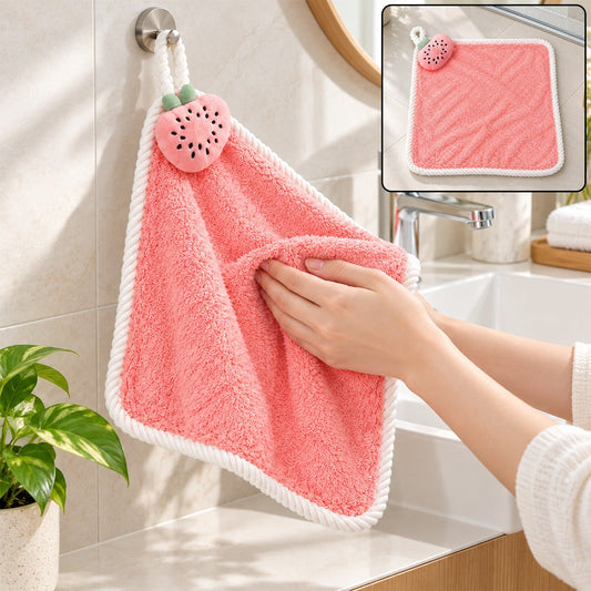 Soft Decorative Hanging Hand Towel with Fruit Motif