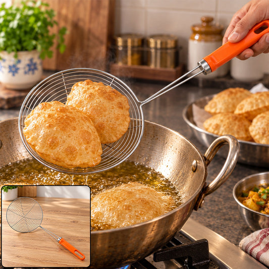 Stainless Steel Frying Strainer Spoon for Puri
