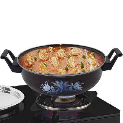 Cast Iron Kadai – Traditional 14 inch Durable Pan – close-up