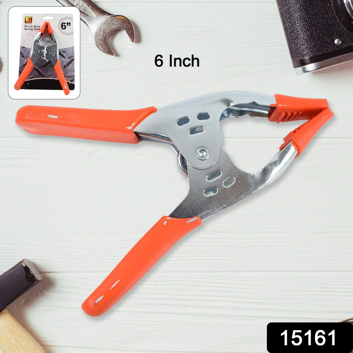 Heavy Duty Spring Clamp 6 inch – Metal, 3 inch Jaw – side view