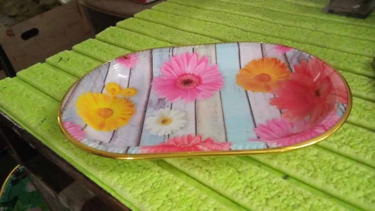 Plastic Serving Tray – Floral Design & BPA-Free – view 7