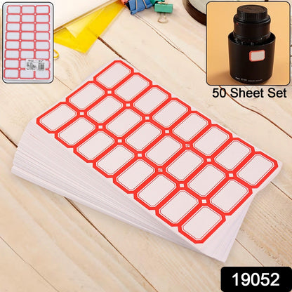 Writable Label Stickers – Easy to Use with Red Border – side view