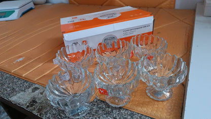 Glass Ice Cream Bowls – set of 6 Clear Dessert Cups – view 7