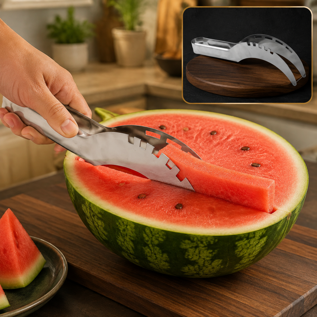 Watermelon Slicer – Stainless Steel Melon Corer & Knife