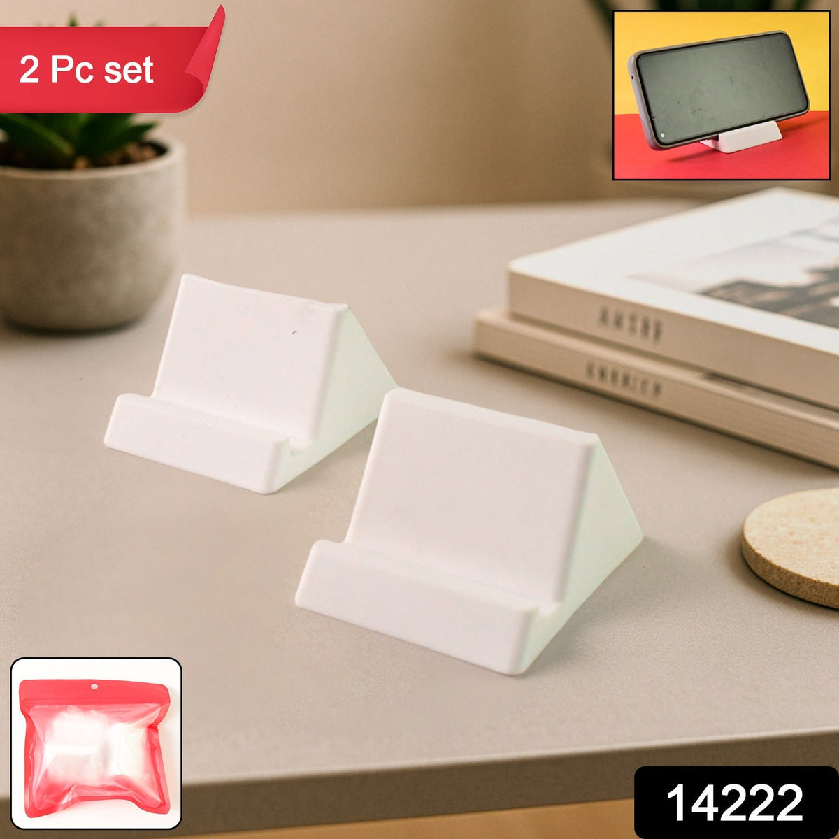 Mobile Phone Holder Stand – Compact 2-Pc Mix Color set – side view