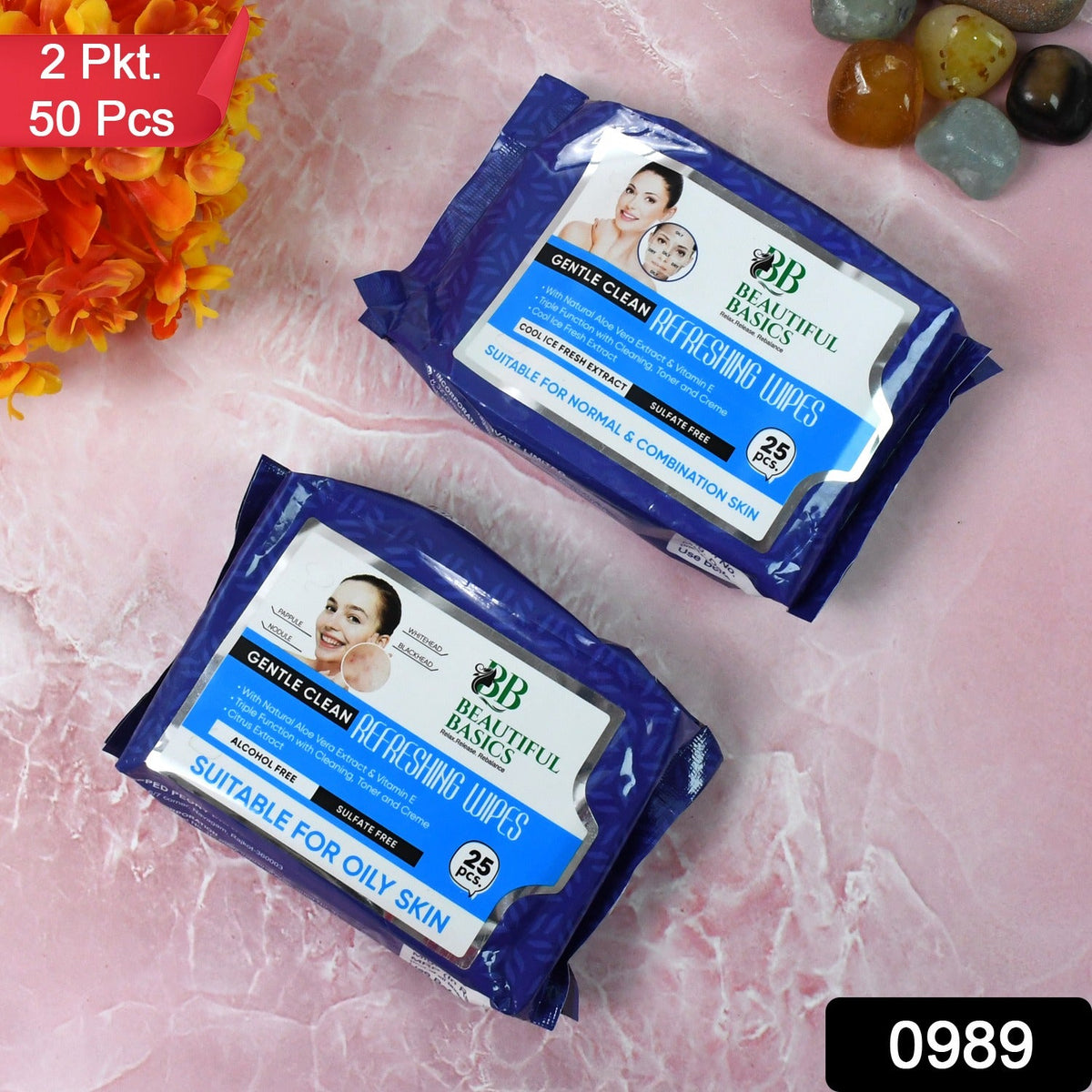 Oily Skin Face Wipes – Refreshing Cleansing – side view