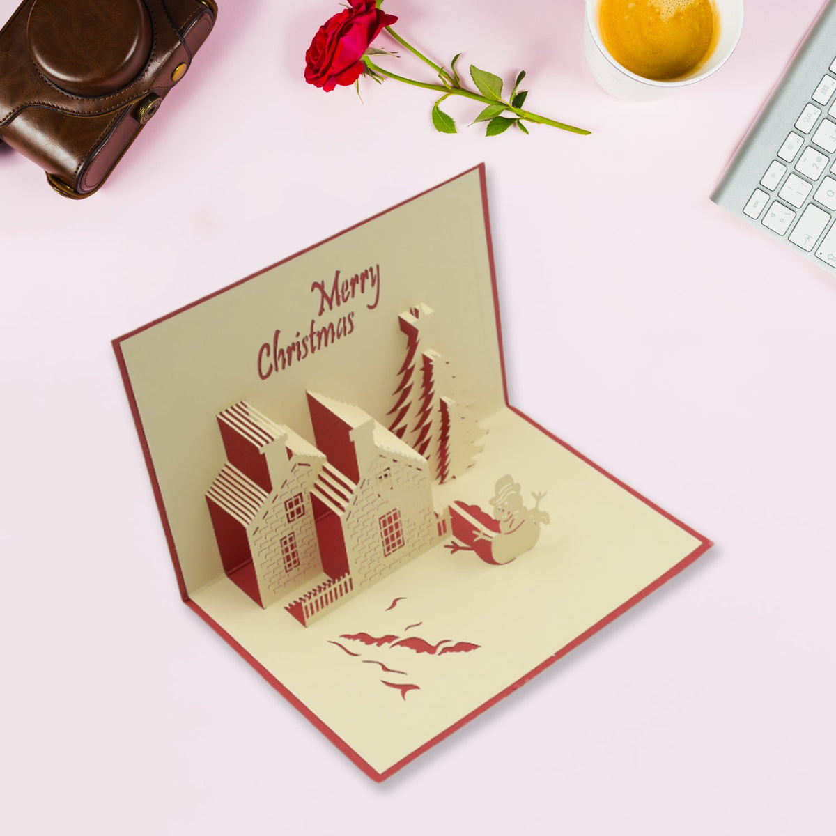3D Paper Wish Card – Unique Pop-Up Greeting Cards – detail view