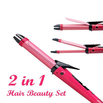 2-in-1 Hair Straightener & Curler – Ceramic Plates – detail view