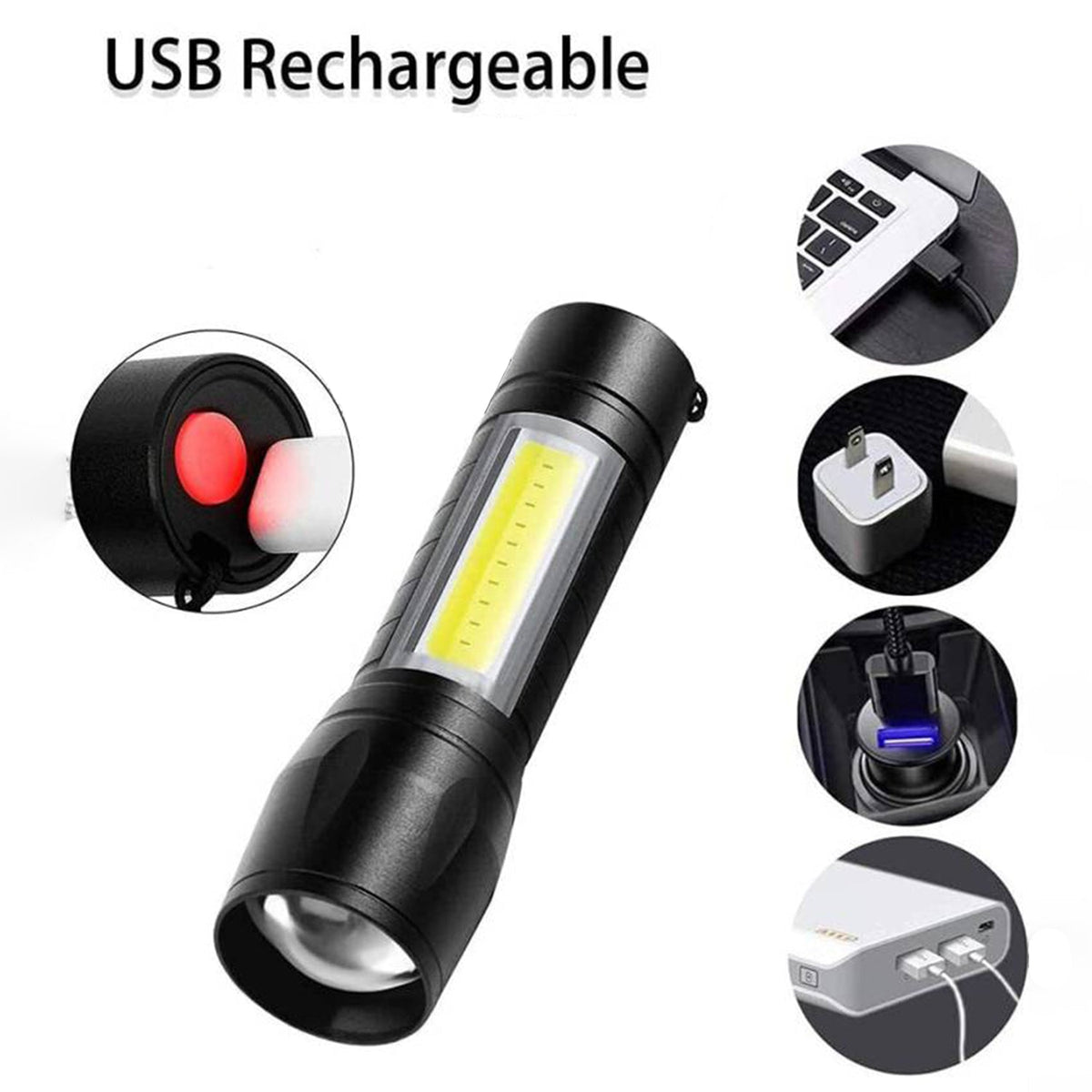 Rechargeable Mini Flashlight – Ultra Bright USB Torch – view 6