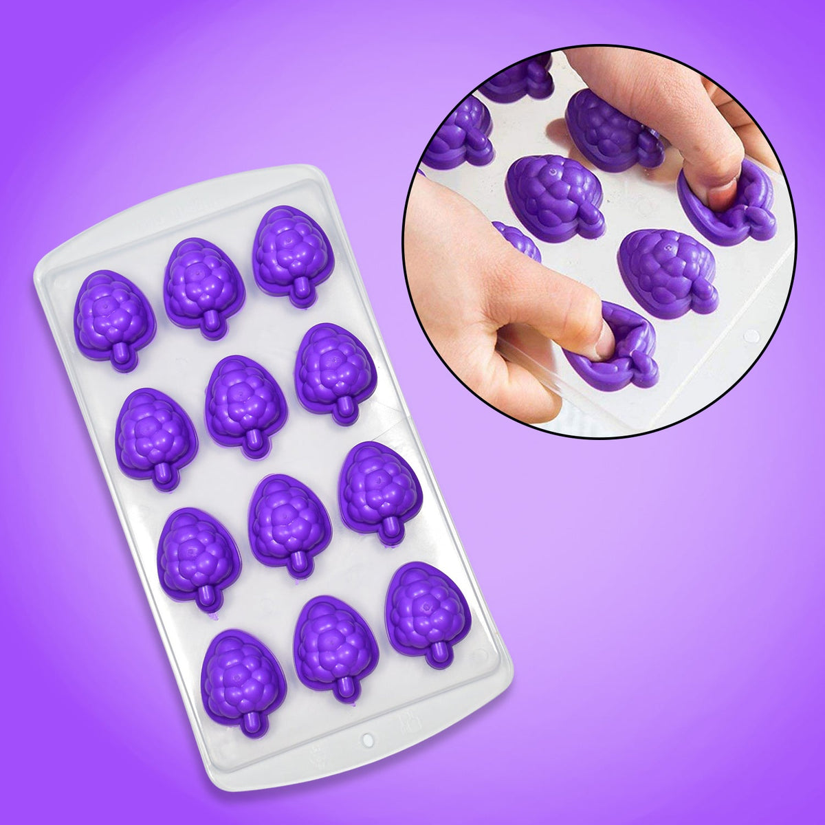 Silicone Blueberry Shape Ice Cube Tray – close-up