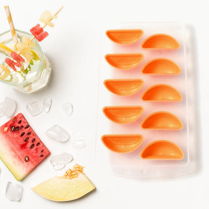 Silicone Orange Shape Fruit Ice Tray – close-up