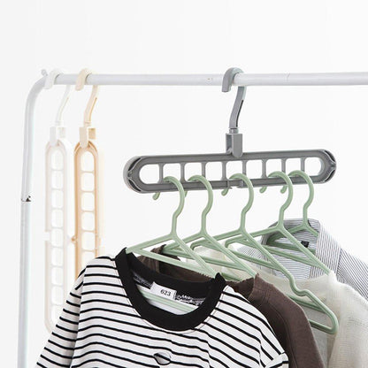 Space Saving Hanger – 9-Hole Wardrobe Organizer – close-up