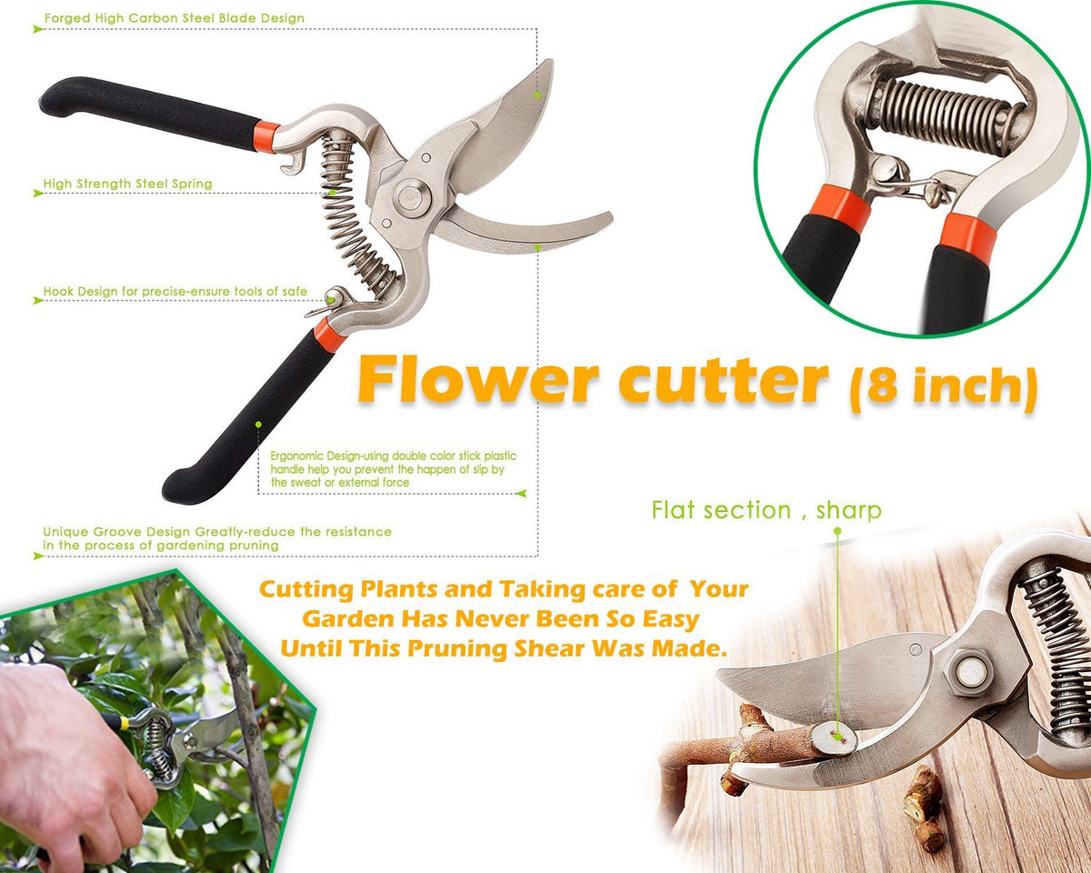 Garden Shears – 8-Inch Heavy-Duty Bypass Pruner – view 7