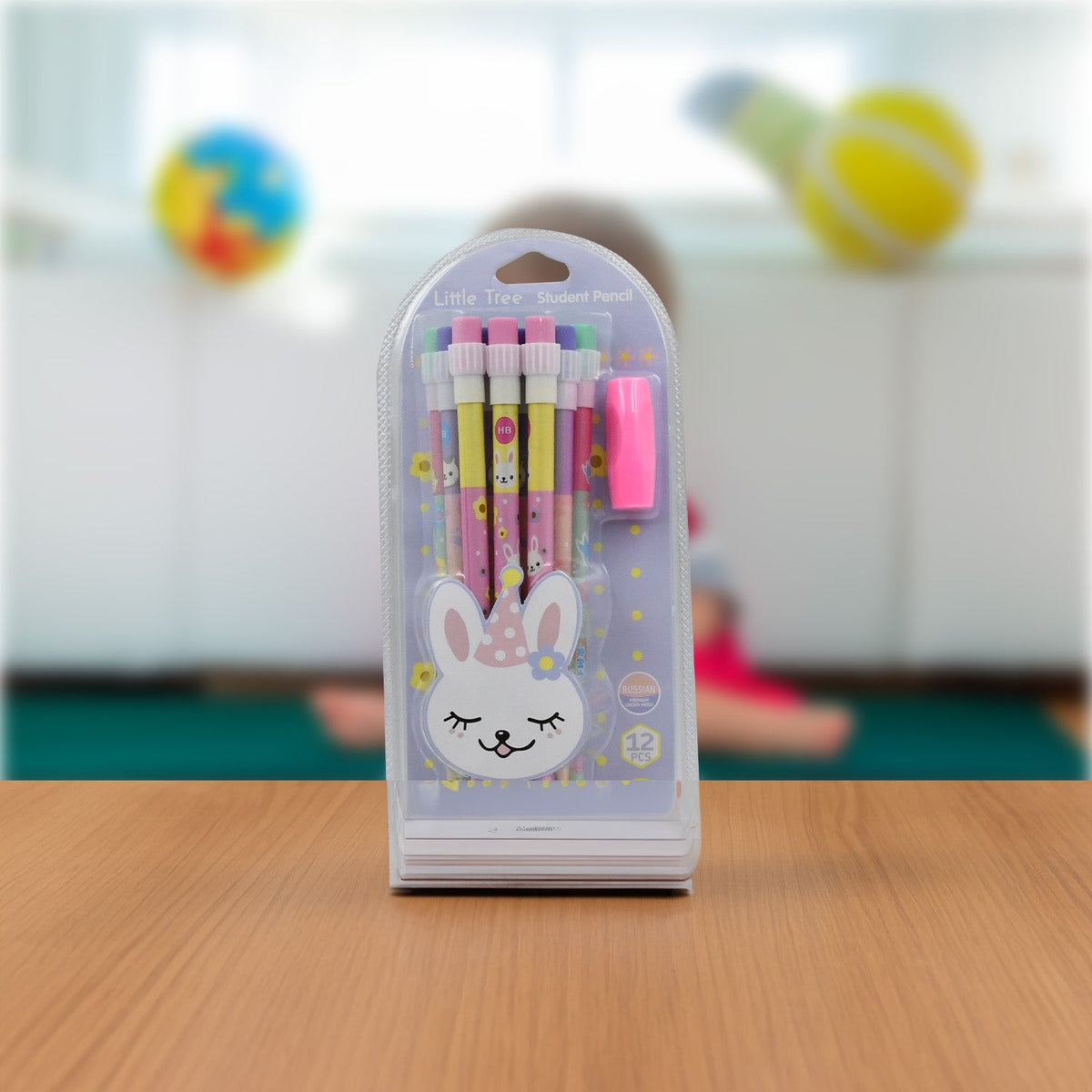 Kids Pencil set – Cute Animal Design with Sharpener & Eraser – view 7
