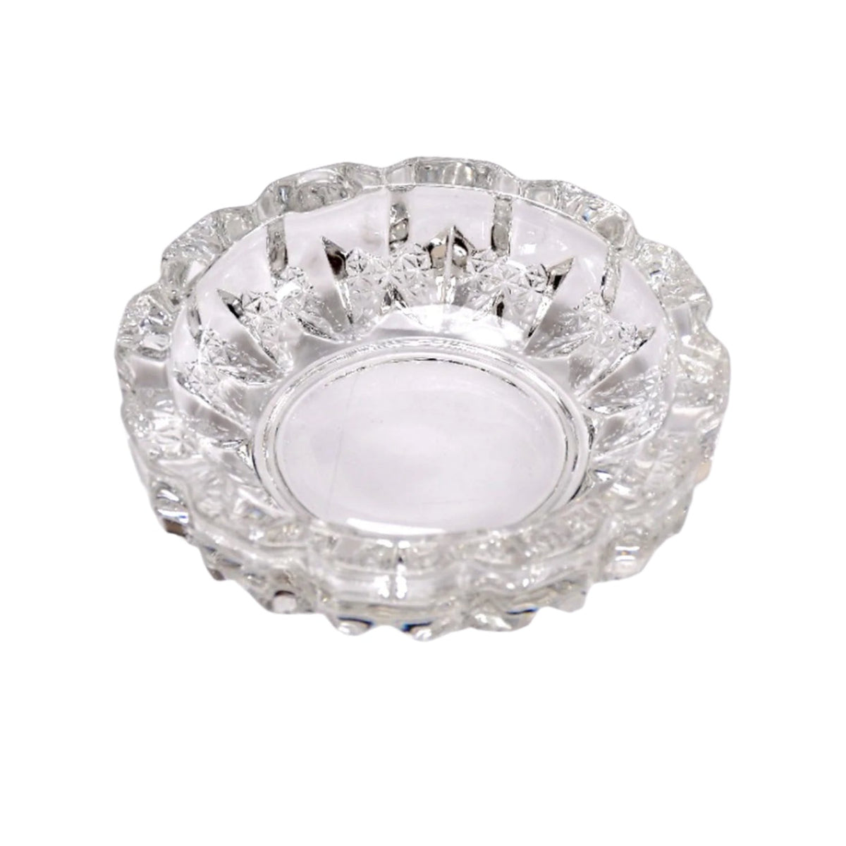 Crystal Glass Ashtray – Round Cigar & Cigarette – view 7