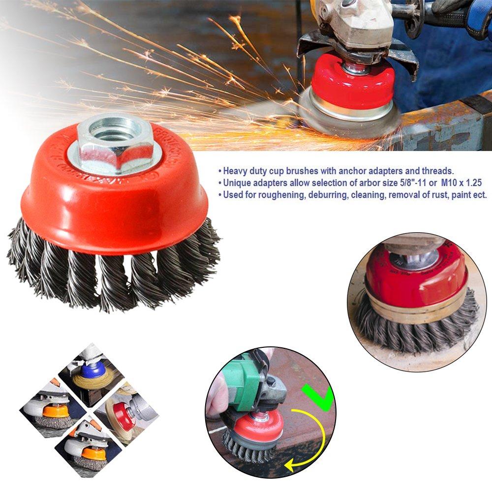 Wire Wheel Cup Brush – Heavy Duty Metal Cleaning – close-up