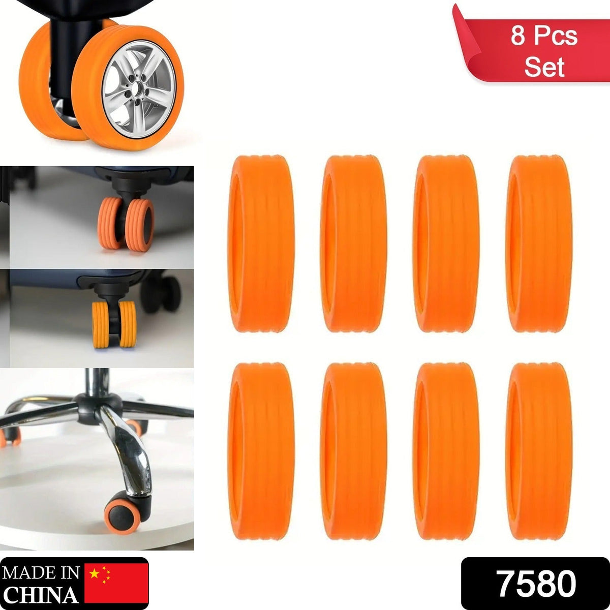 Luggage Wheel Covers – Noise Reduction & Protection (8 Pcs) – side view