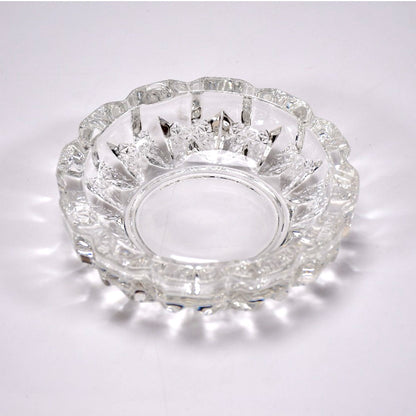 Crystal Glass Ashtray – Round Cigar & Cigarette – detail view